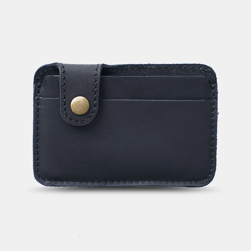 Men Genuine Leather Vintage Multi-Card Slots Bus Card Holder Mini Small Wallet