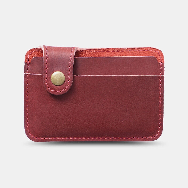 Men Genuine Leather Vintage Multi-Card Slots Bus Card Holder Mini Small Wallet
