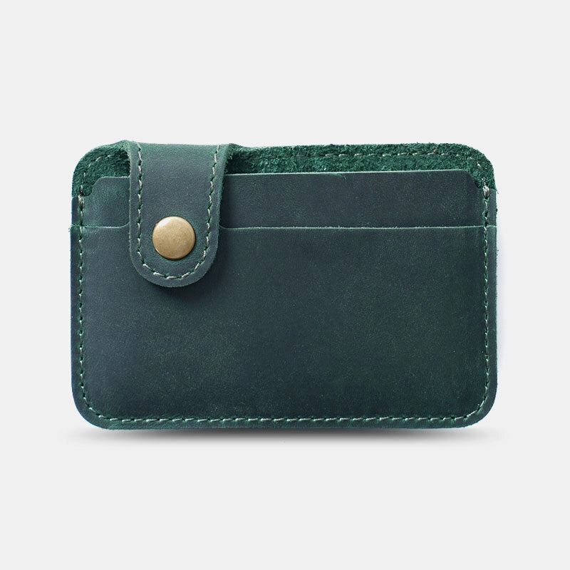 Men Genuine Leather Vintage Multi-Card Slots Bus Card Holder Mini Small Wallet