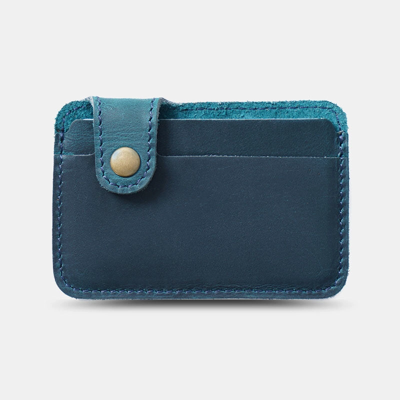 Men Genuine Leather Vintage Multi-Card Slots Bus Card Holder Mini Small Wallet