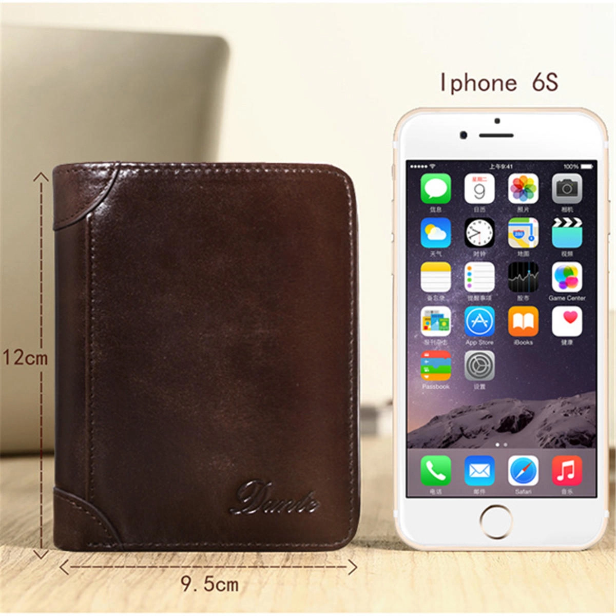 Men Genuine Leather Vintage Short Wallet Slim Money Card Holder with 11 Card Slots