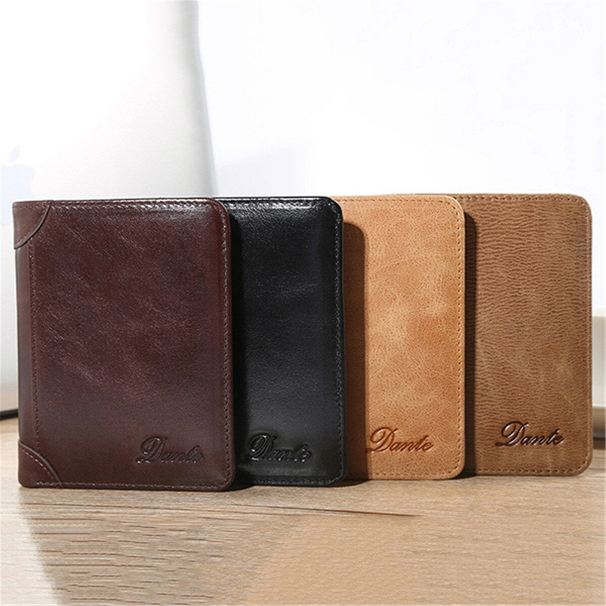 Men Genuine Leather Vintage Short Wallet Slim Money Card Holder with 11 Card Slots