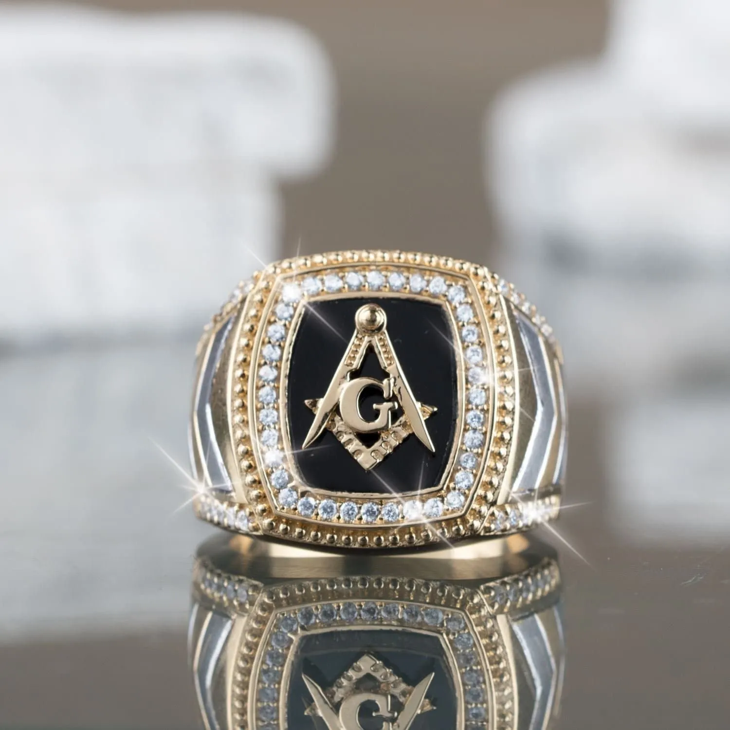 Onyx Masonic Ring