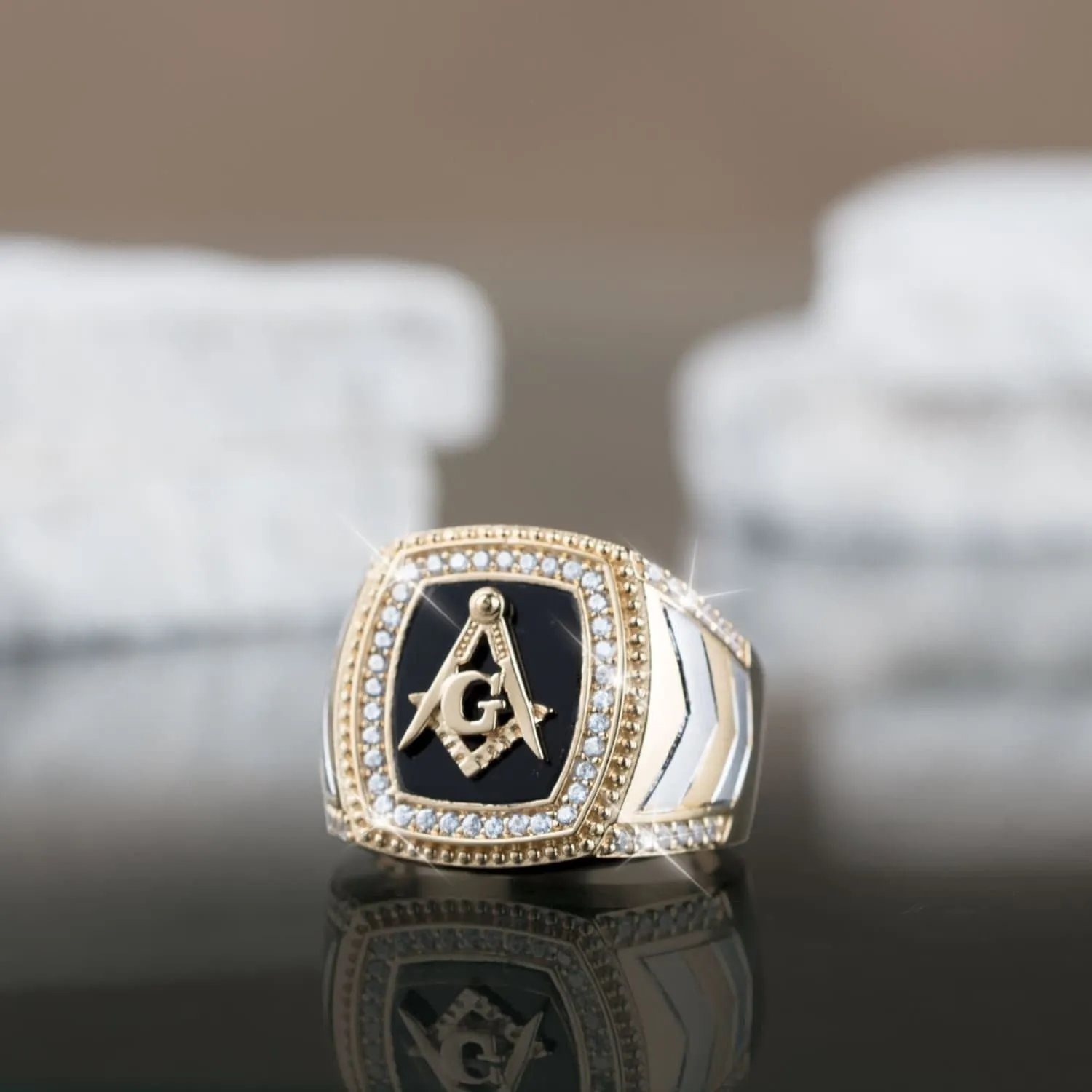 Onyx Masonic Ring