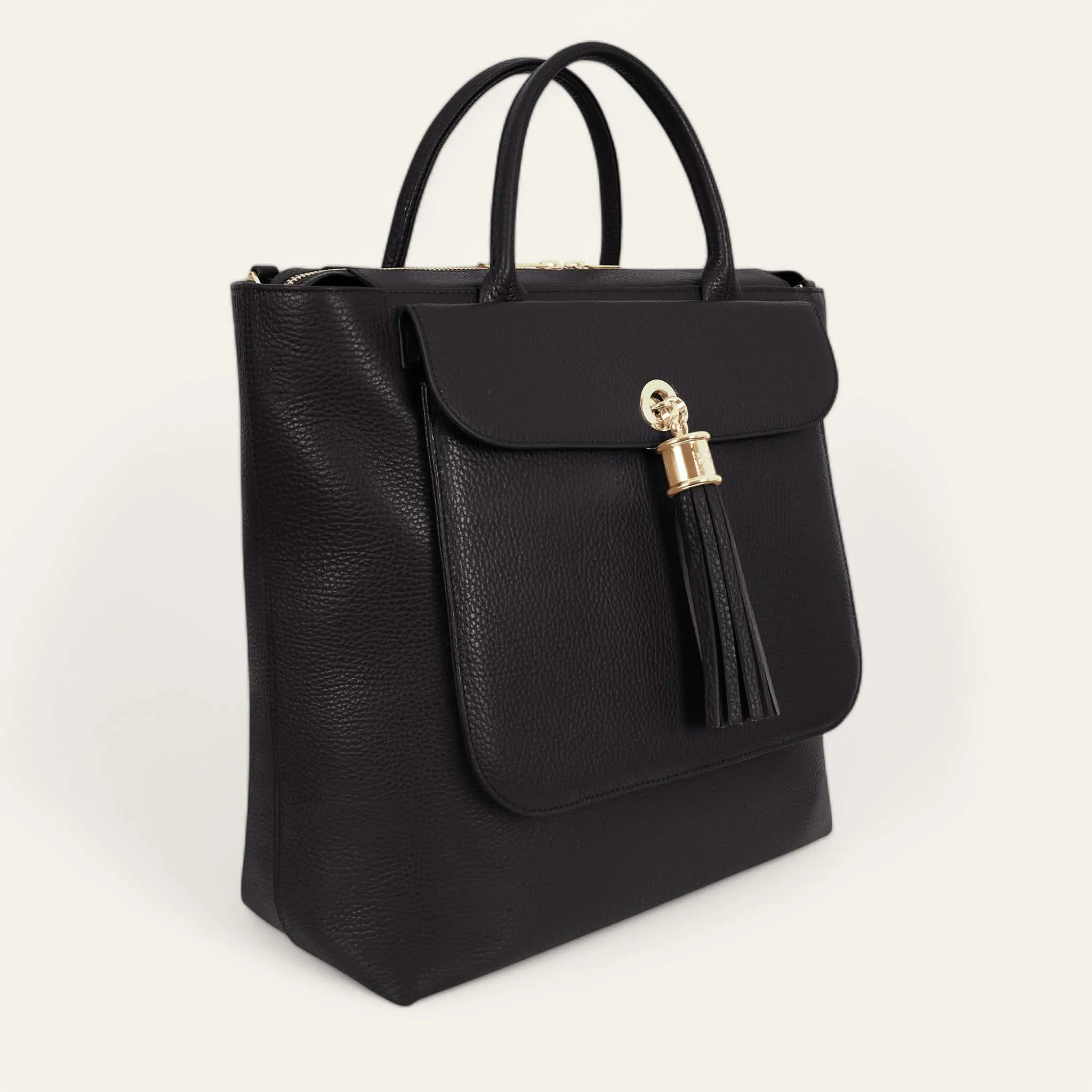 Poppy Backpack | Black with Gold hardware