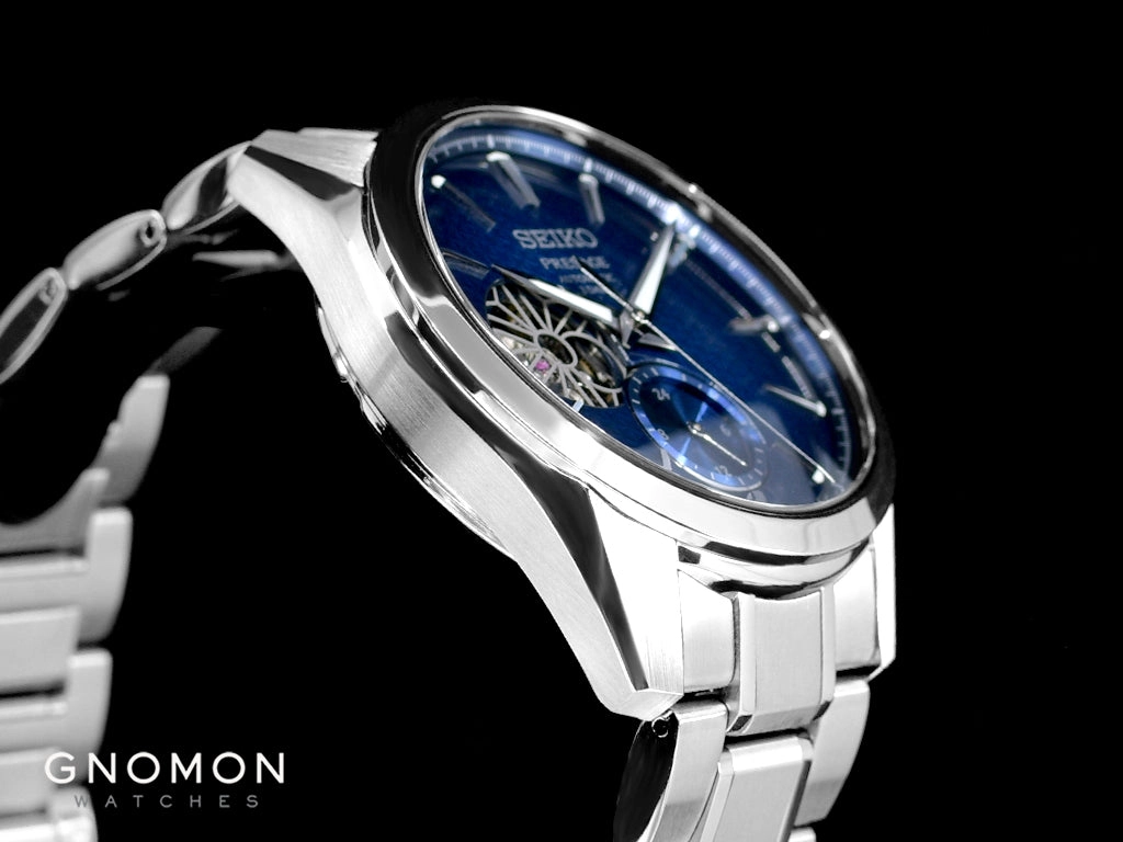 Presage Automatic Sharp Edged Open-Heart Aitetsu Blue Ref. SARJ003