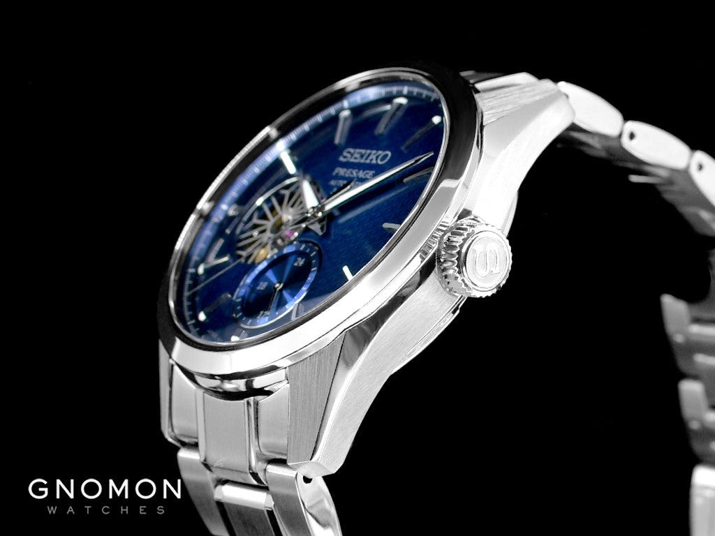 Presage Automatic Sharp Edged Open-Heart Aitetsu Blue Ref. SARJ003