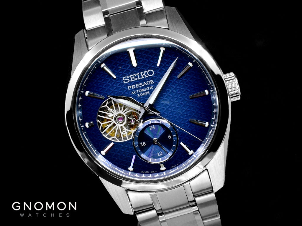 Presage Automatic Sharp Edged Open-Heart Aitetsu Blue Ref. SARJ003