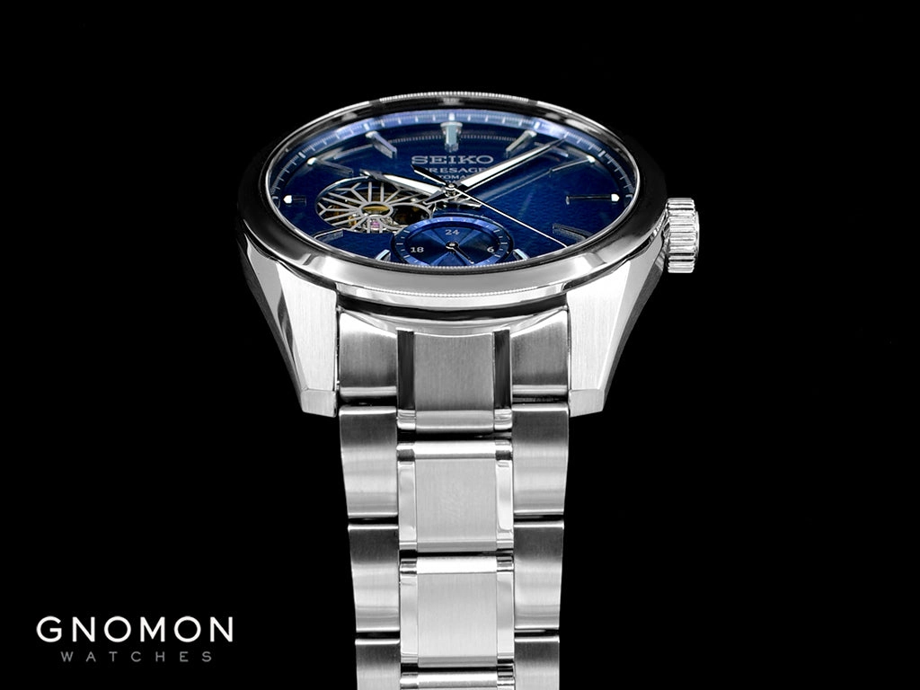 Presage Automatic Sharp Edged Open-Heart Aitetsu Blue Ref. SARJ003
