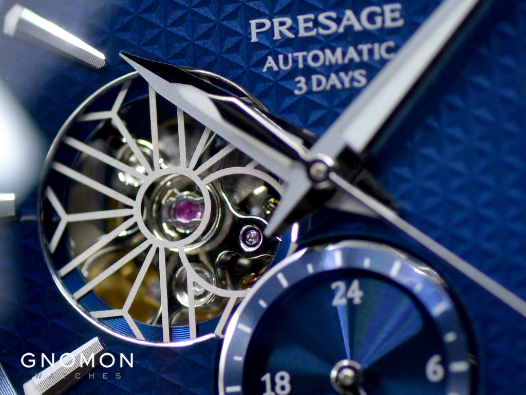 Presage Automatic Sharp Edged Open-Heart Aitetsu Blue Ref. SARJ003