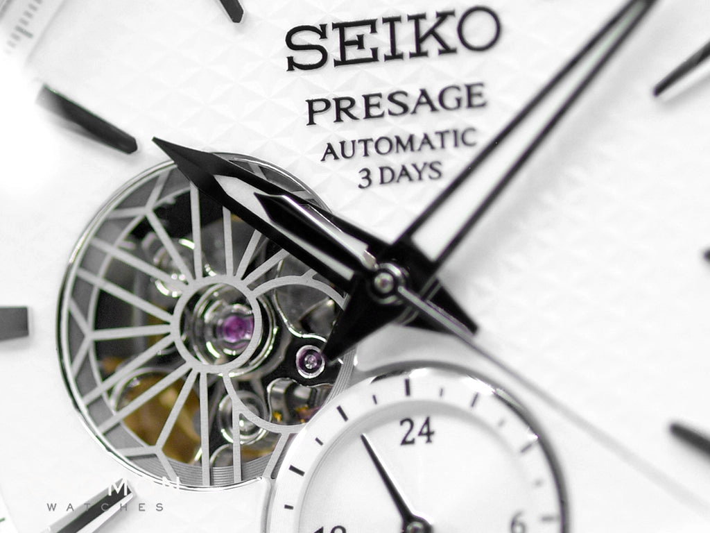 Presage Automatic Sharp Edged Open-Heart Shironeri White Ref. SARJ001