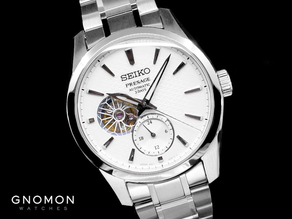 Presage Automatic Sharp Edged Open-Heart Shironeri White Ref. SARJ001