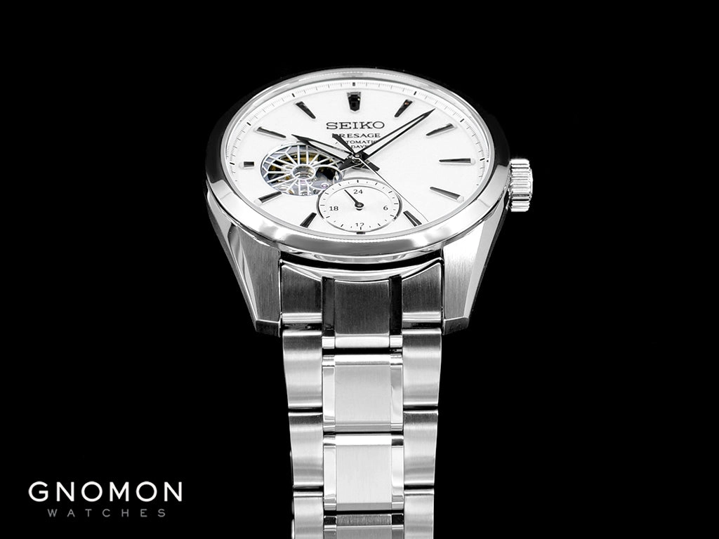 Presage Automatic Sharp Edged Open-Heart Shironeri White Ref. SARJ001