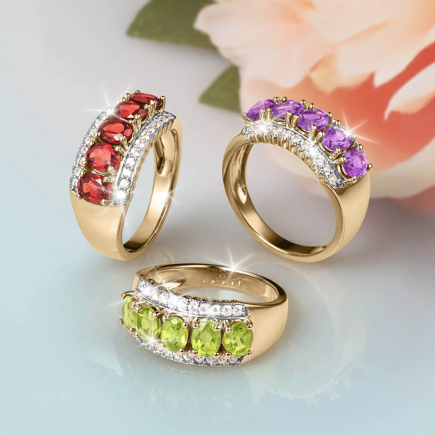 Romantica Rainbow Peridot Ladies Ring