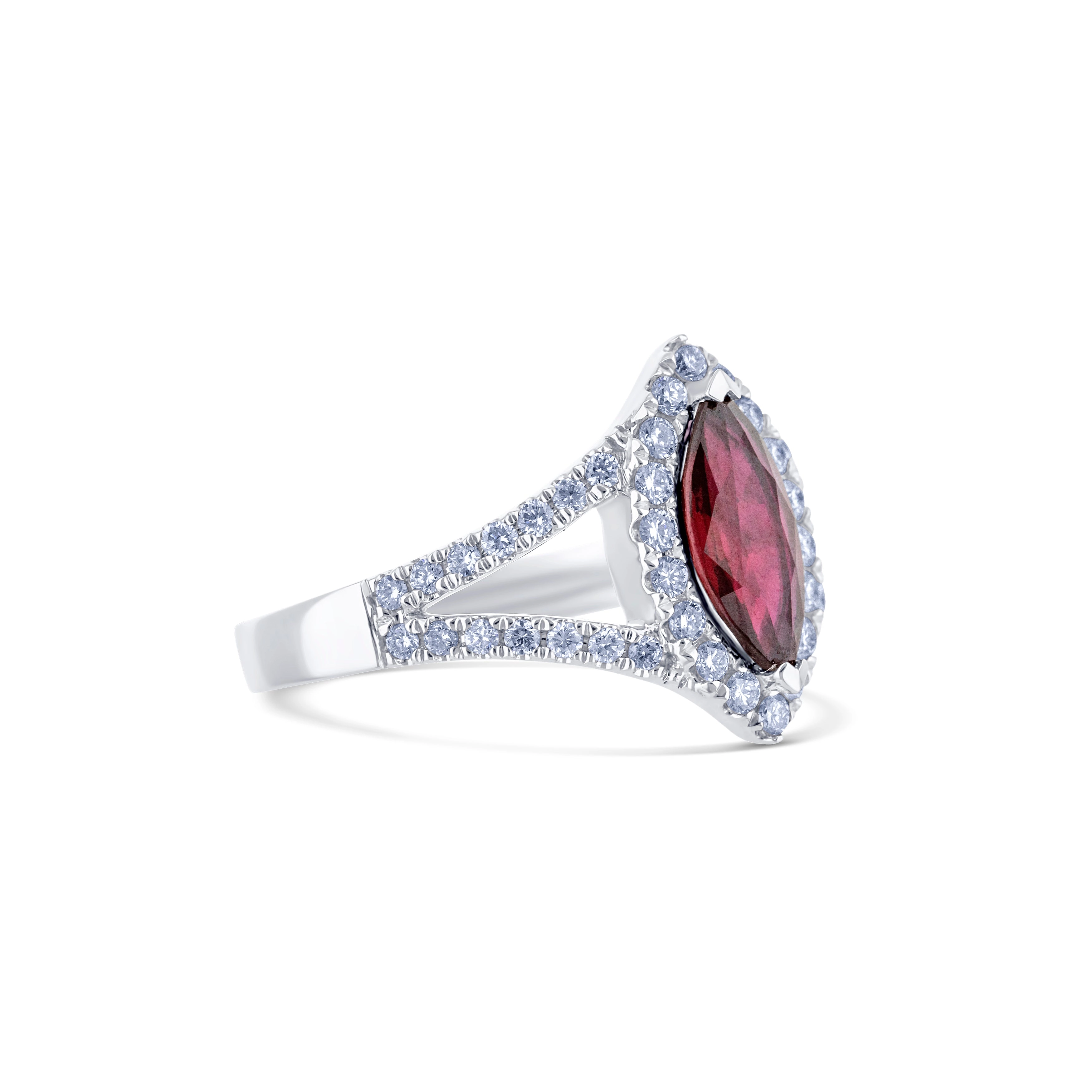 Ruby and Diamond 18K White Gold Ring