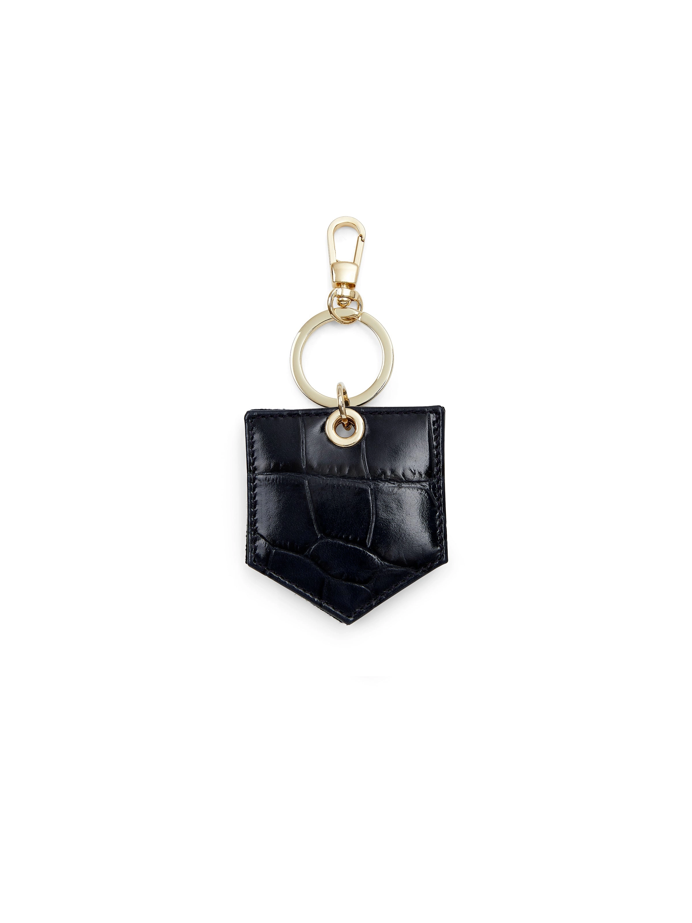 Signature Key Ring Mirror - High Shine Navy Croc