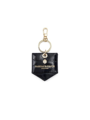 Signature Key Ring Mirror - High Shine Navy Croc