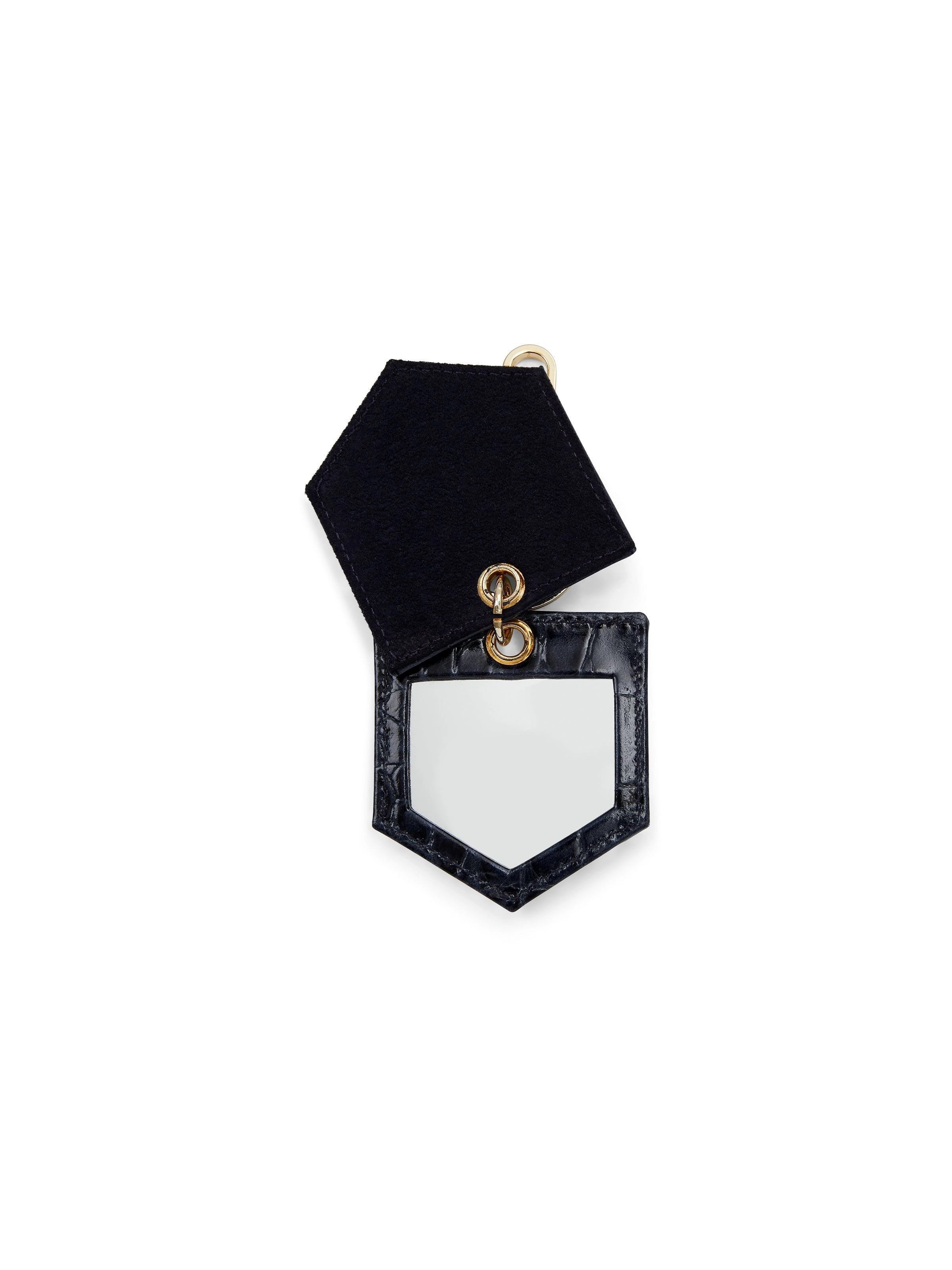 Signature Key Ring Mirror - High Shine Navy Croc