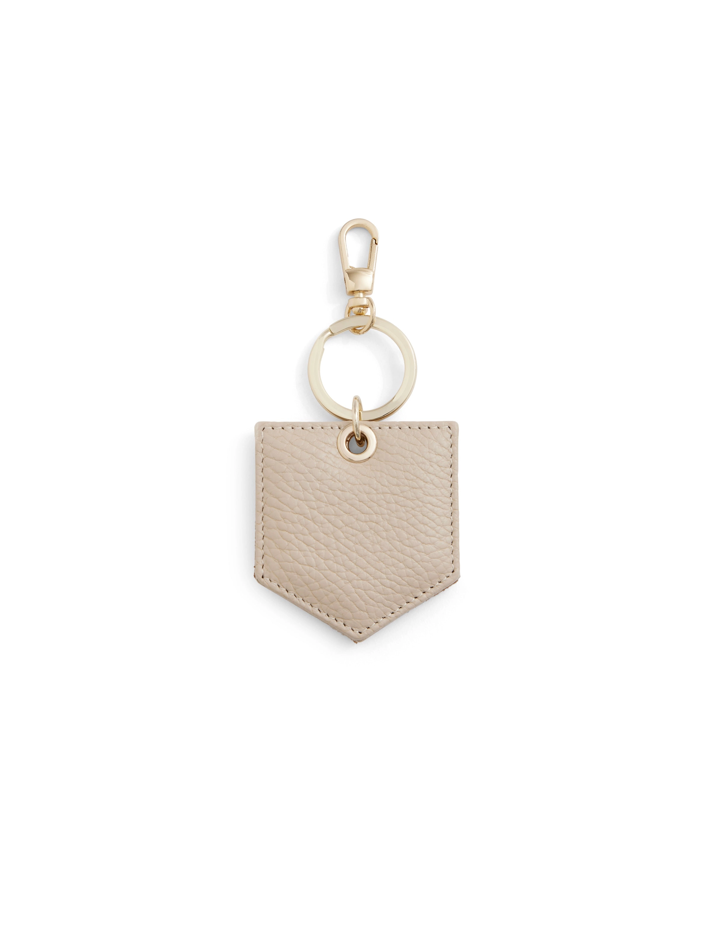 Signature Key Ring Mirror - Pebbled Stone Leather
