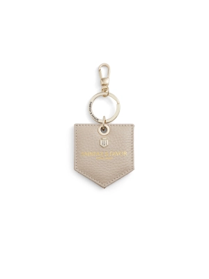 Signature Key Ring Mirror - Pebbled Stone Leather