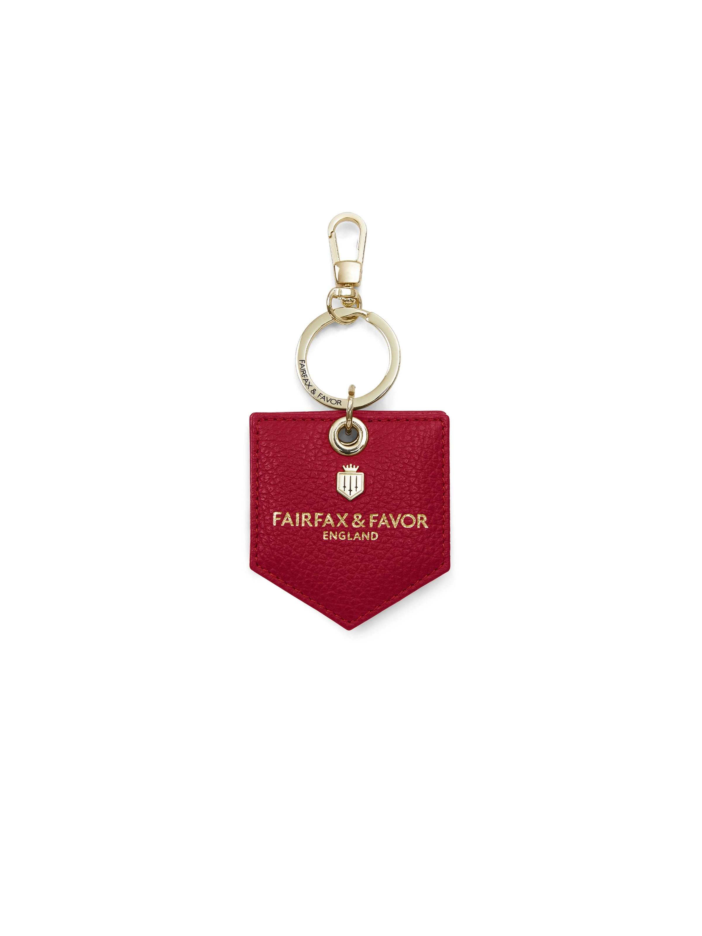 Signature Key Ring Mirror - Red Leather