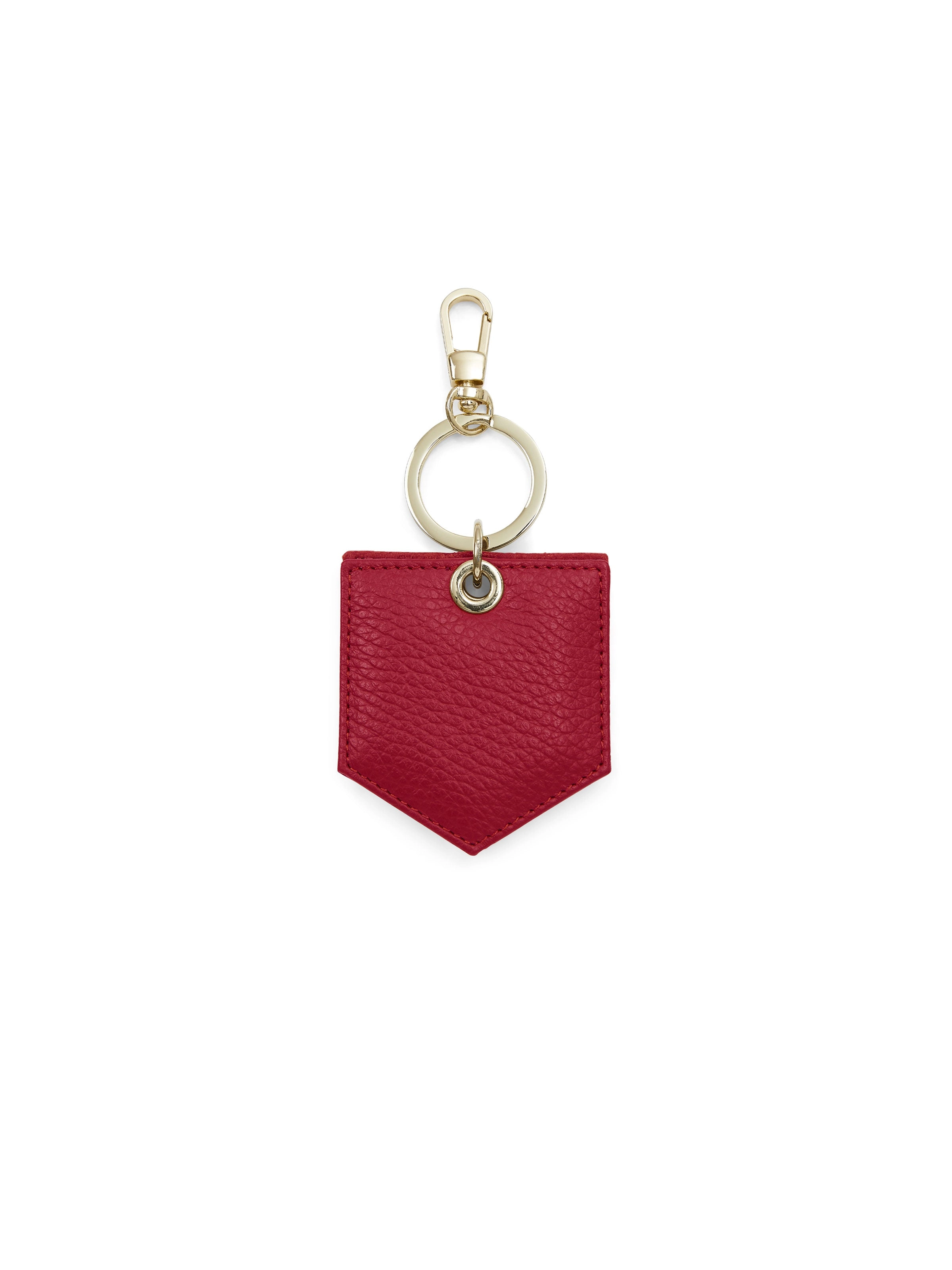 Signature Key Ring Mirror - Red Leather