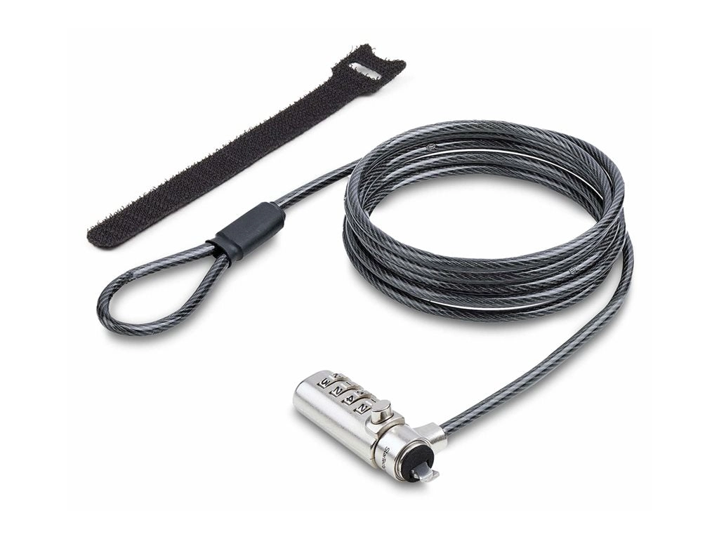 StarTech.com Nano Slot Compatible 6.6ft (2m) Cable Lock, Laptop Security - Security cable lock - black & silver - 6.6 ft SNANOC4D-LAPTOP-LOCK