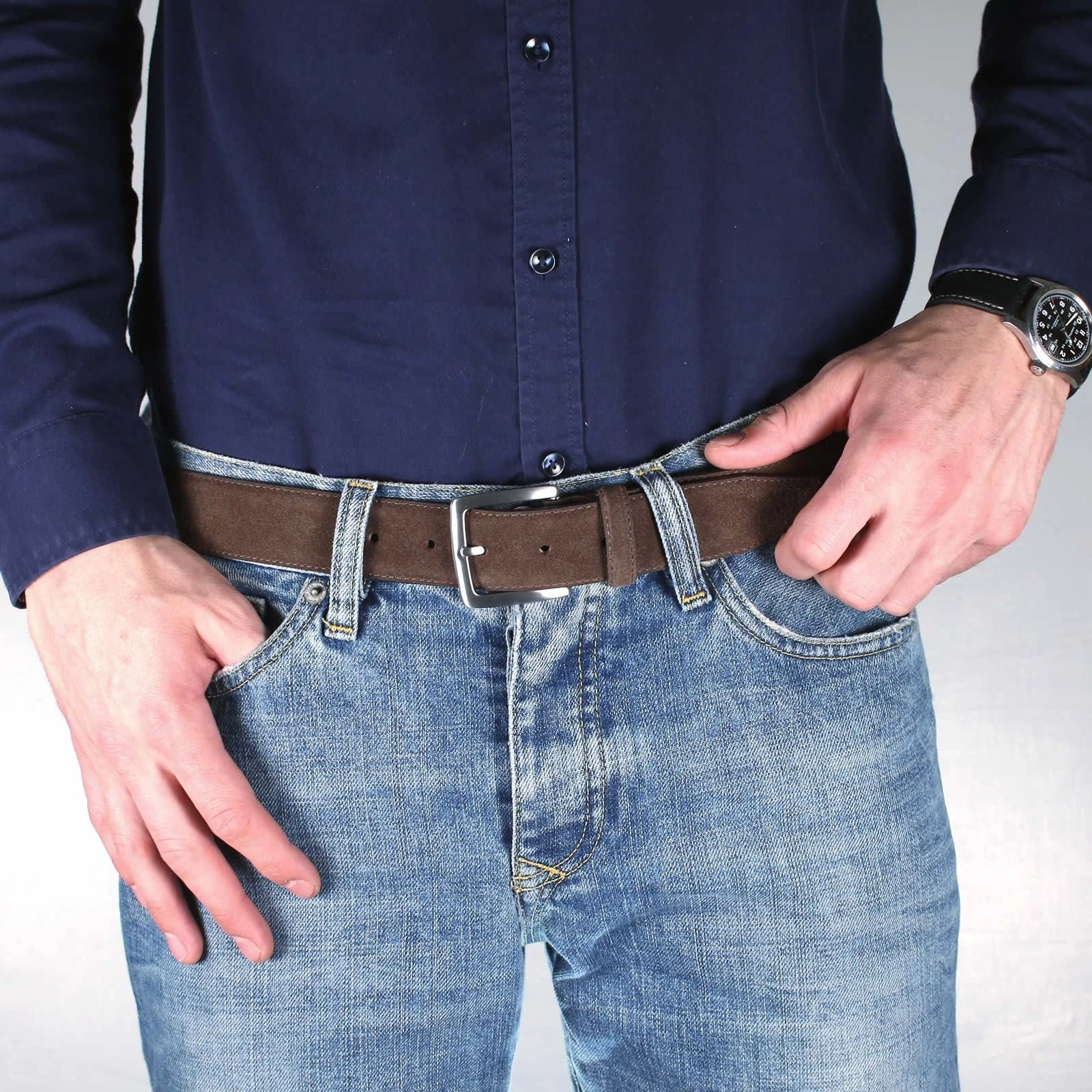 Suede Belt Brown
