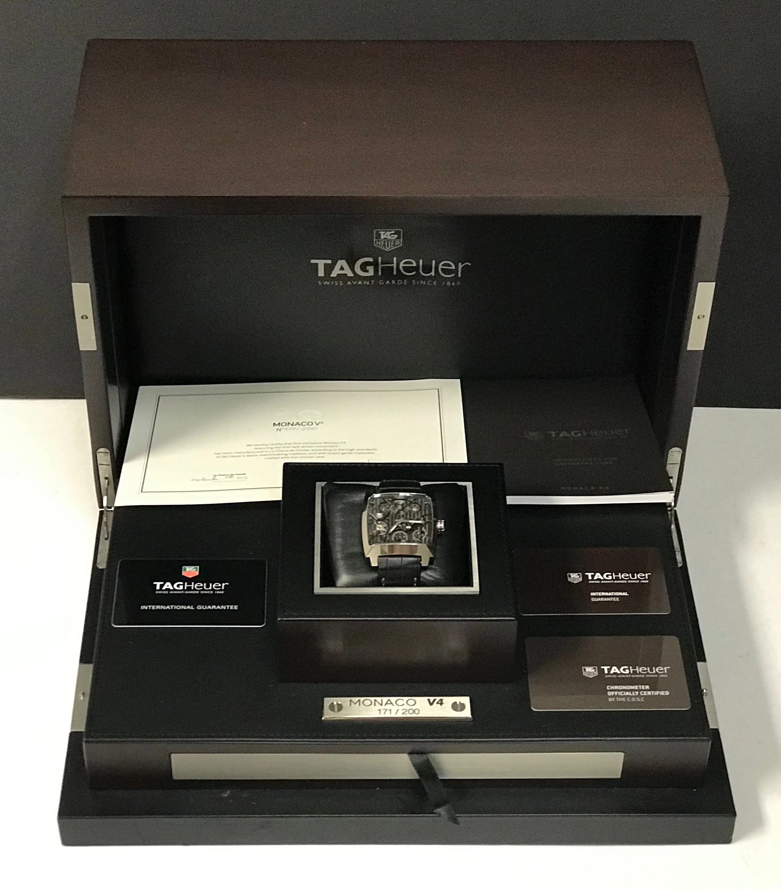 TAG Heuer Monaco V4 Rare L.E 200pcs WAW2080.FC6288 Skeleton Dial Automatic  Men's Watch