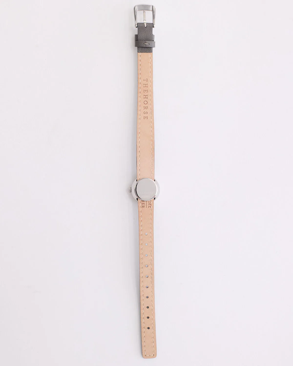 The Dot Watch: Polished Silver / White Dial / Dove Grey Leather