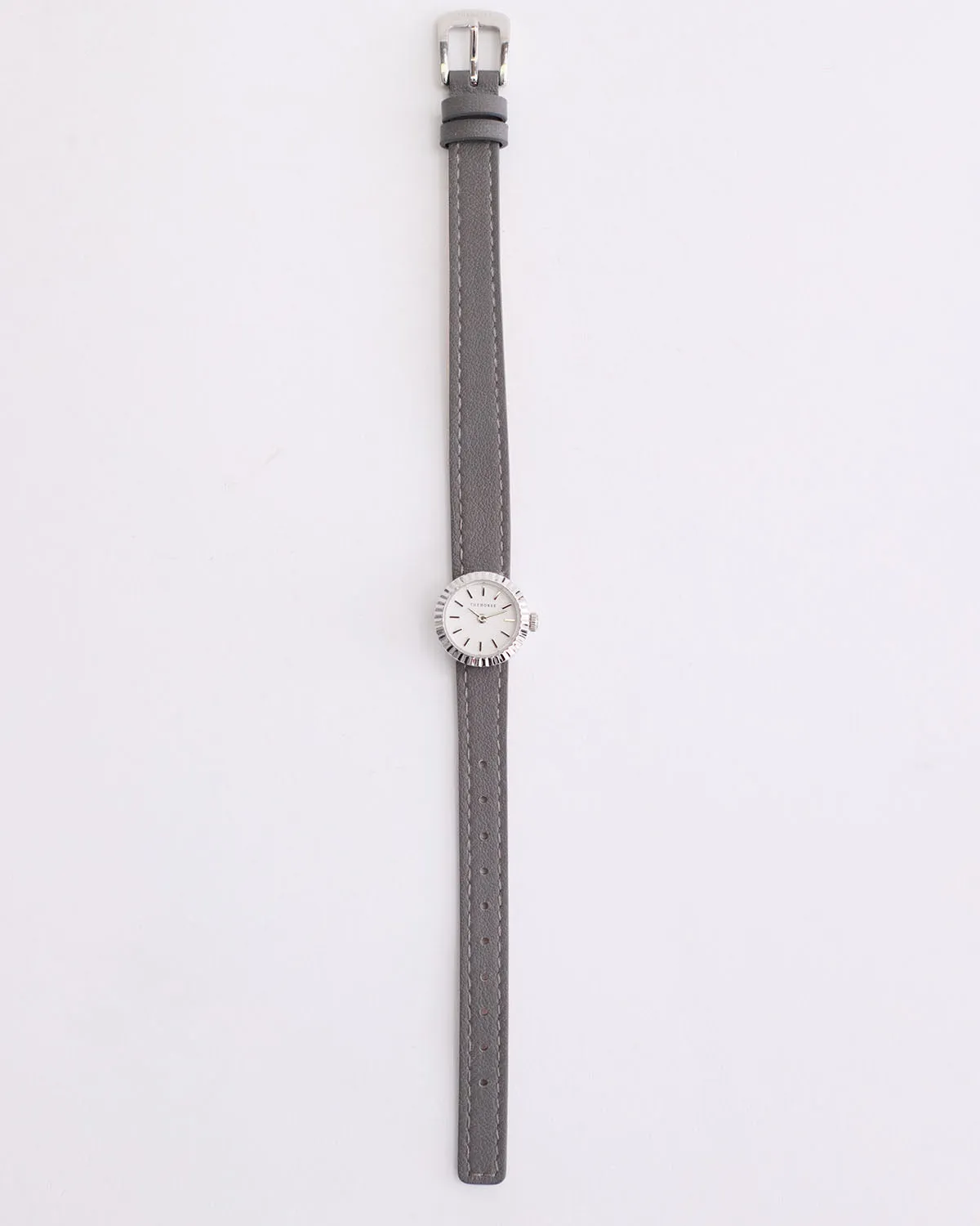 The Dot Watch: Polished Silver / White Dial / Dove Grey Leather