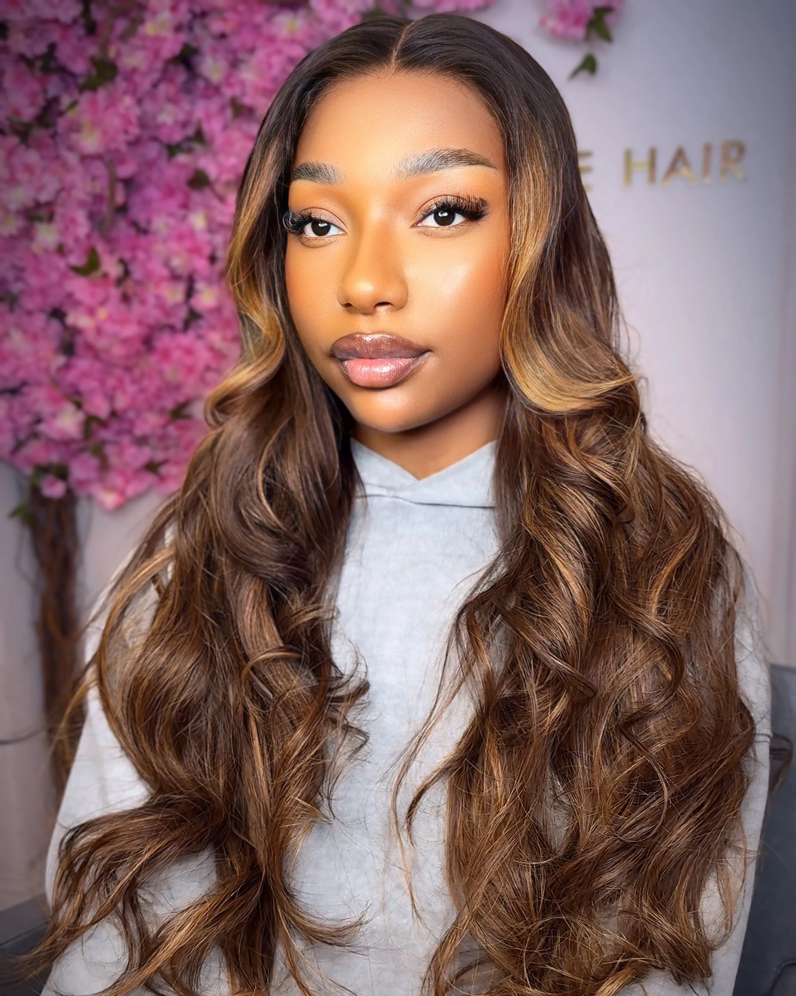 The MIMI - Luxury Chestnut Brown Balayage Custom Colour Body Wave HD Lace Frontal Wig