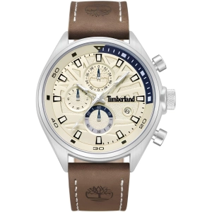 Timberland Men's Watch - Dress Sport Beige Dial Leather Strap Chrono | TDWGC9000403