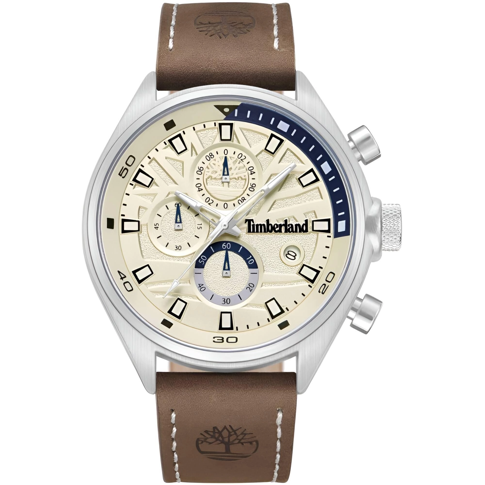Timberland Men's Watch - Dress Sport Beige Dial Leather Strap Chrono | TDWGC9000403