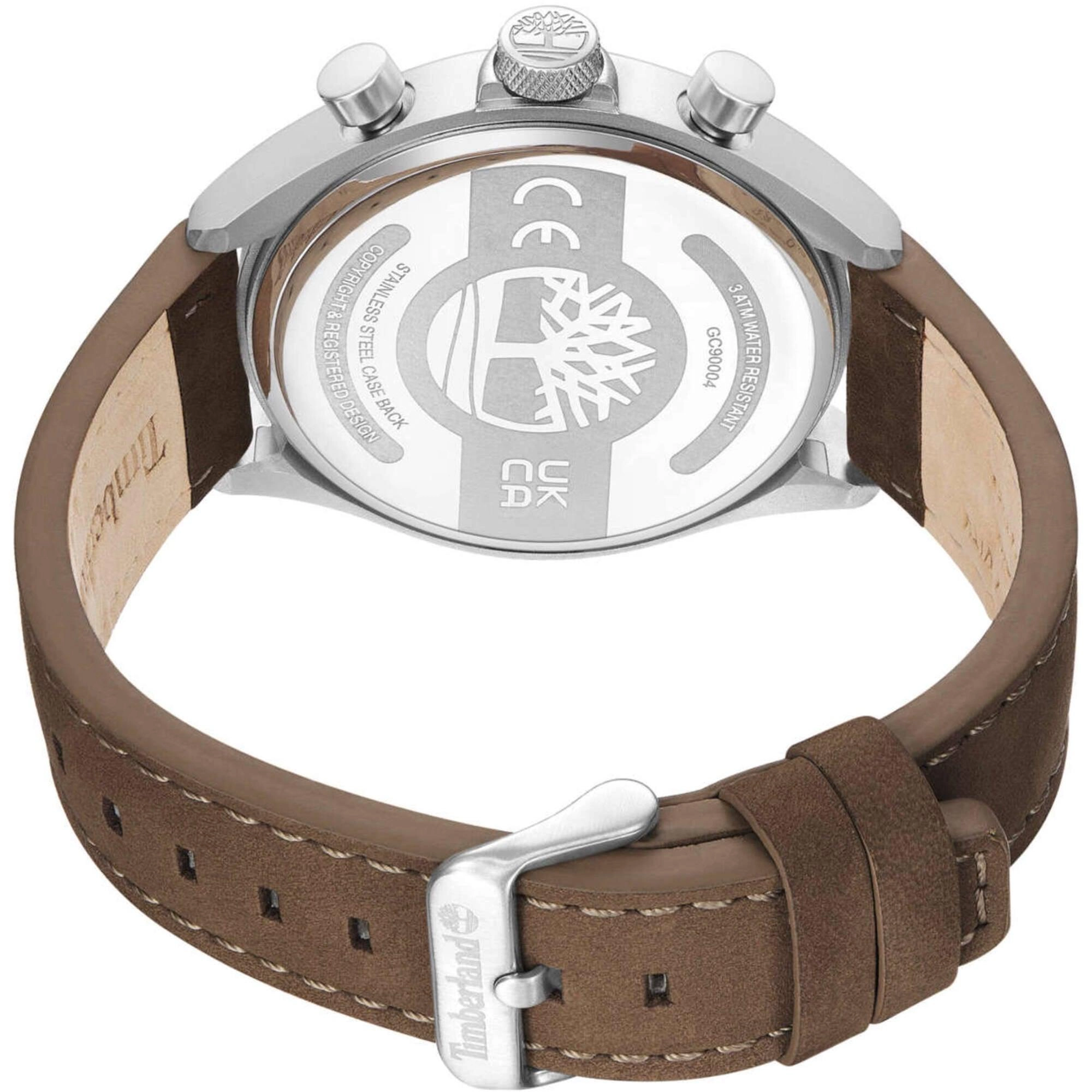 Timberland Men's Watch - Dress Sport Beige Dial Leather Strap Chrono | TDWGC9000403
