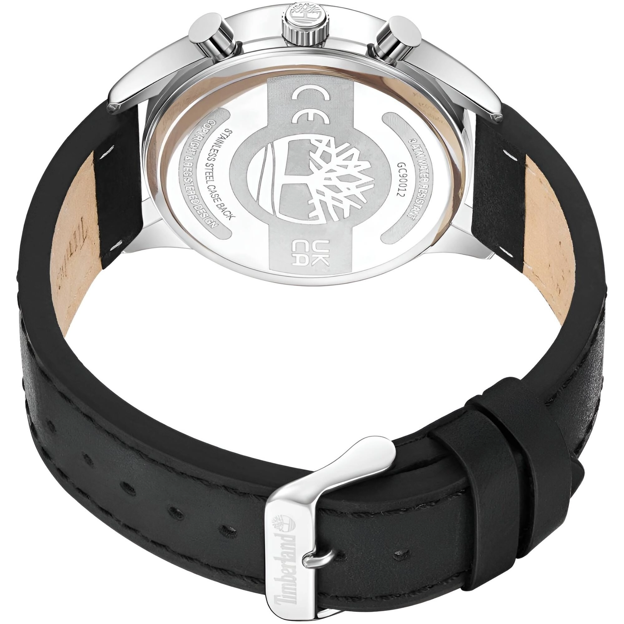 Timberland Men's Watch - Dress Sport Black Dial Leather Strap Chrono | TDWGC9001201