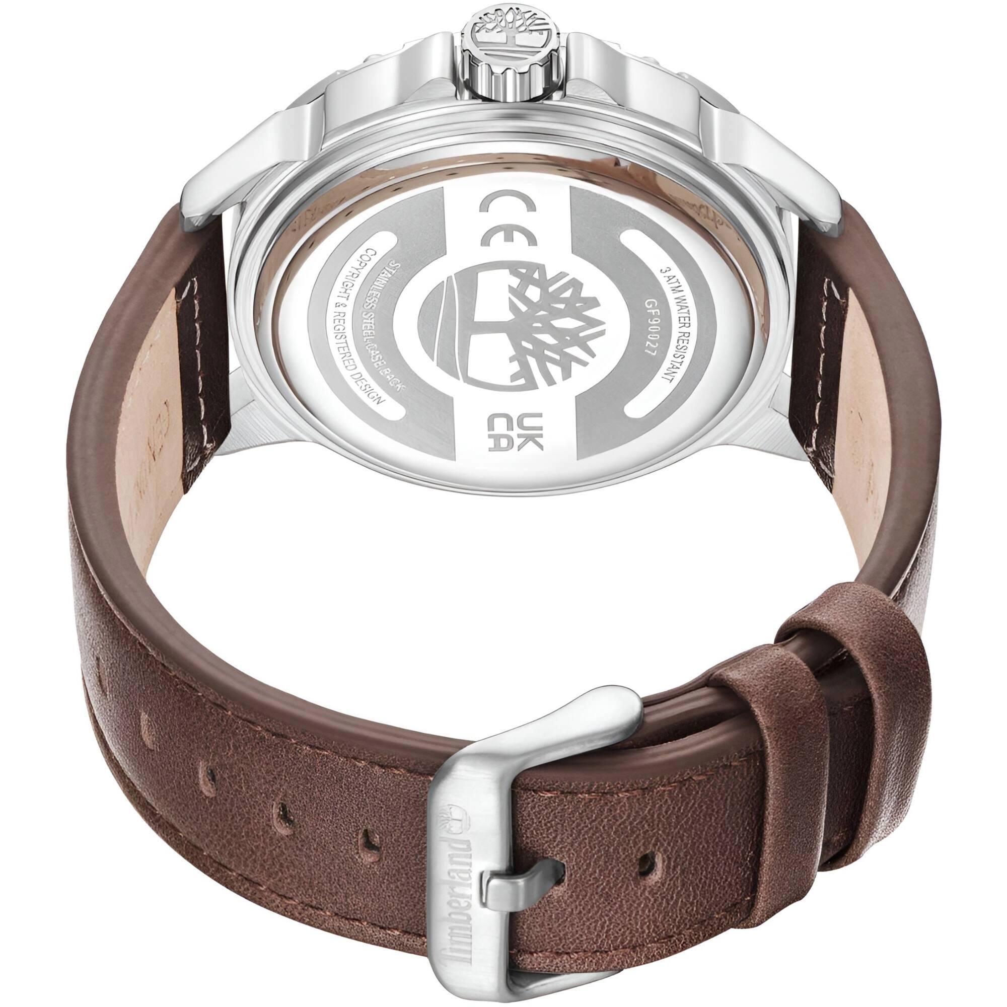 Timberland Men's Watch - Dress Sport Blue Dial Brown Strap Day-Date | TDWGF9002701
