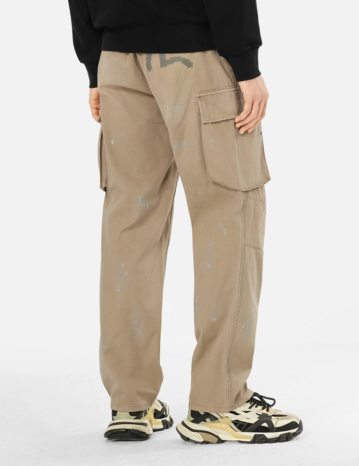 Totem Seagull Embroidery Straight Fit Cargo Pants