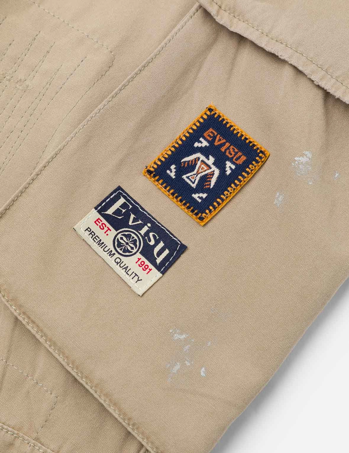 Totem Seagull Embroidery Straight Fit Cargo Pants