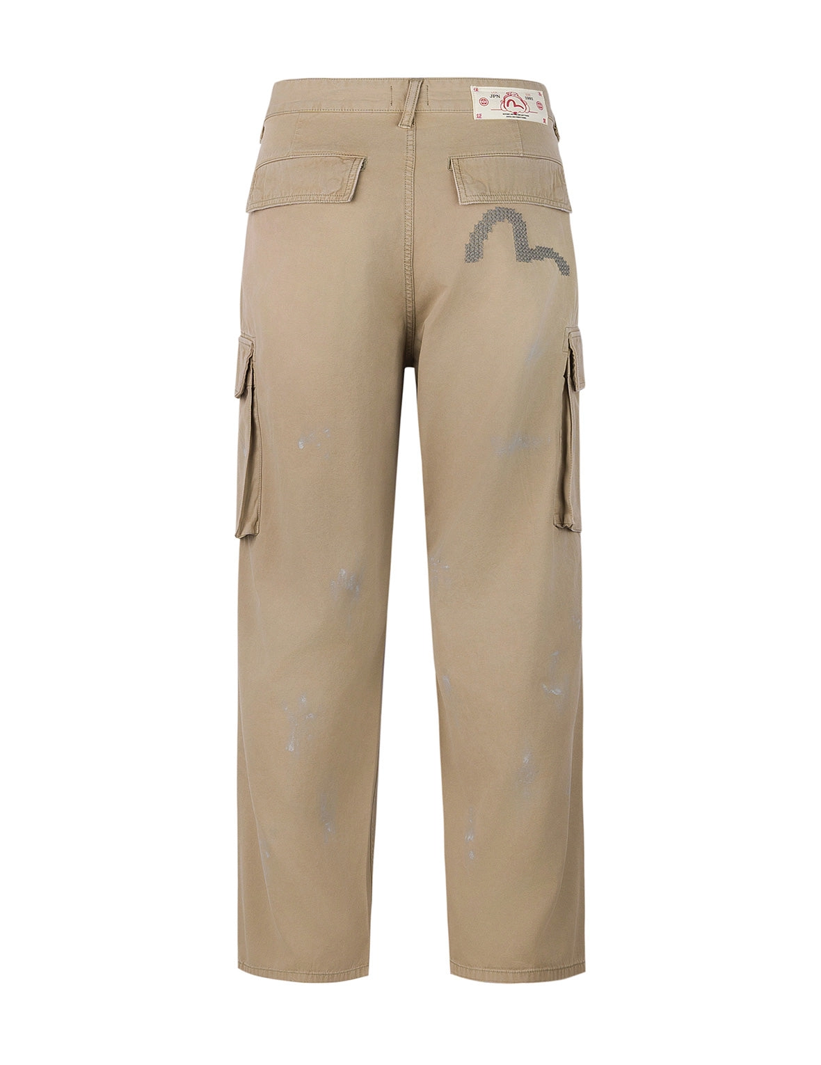 Totem Seagull Embroidery Straight Fit Cargo Pants