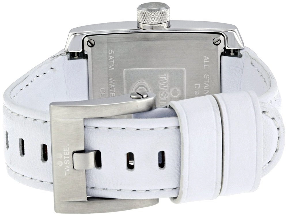 TW Steel CEO Goliath Stainless Steel White Leather Diamonds Mother of Pearl Quartz Unisex Watch CE3015