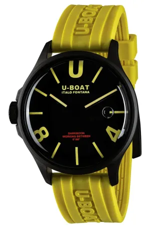 U-Boat Darkmoon Black PVD Black Dial Yellow Silicon Strap Quartz Mens Watch 9522