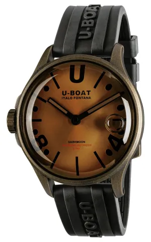 U-Boat Darkmoon Bronze PVD Bronze Dial Black Rubber Strap Quartz Mens Watch 9546