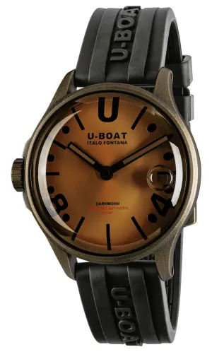 U-Boat Darkmoon Bronze PVD Bronze Dial Black Rubber Strap Quartz Mens Watch 9547