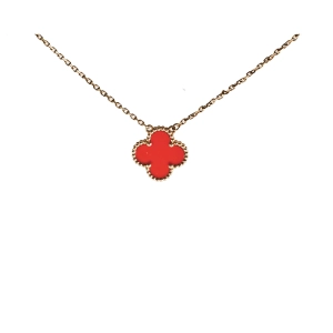 Van Cleef & Arpels Vintage Alhambra Carnelian Necklace 2020