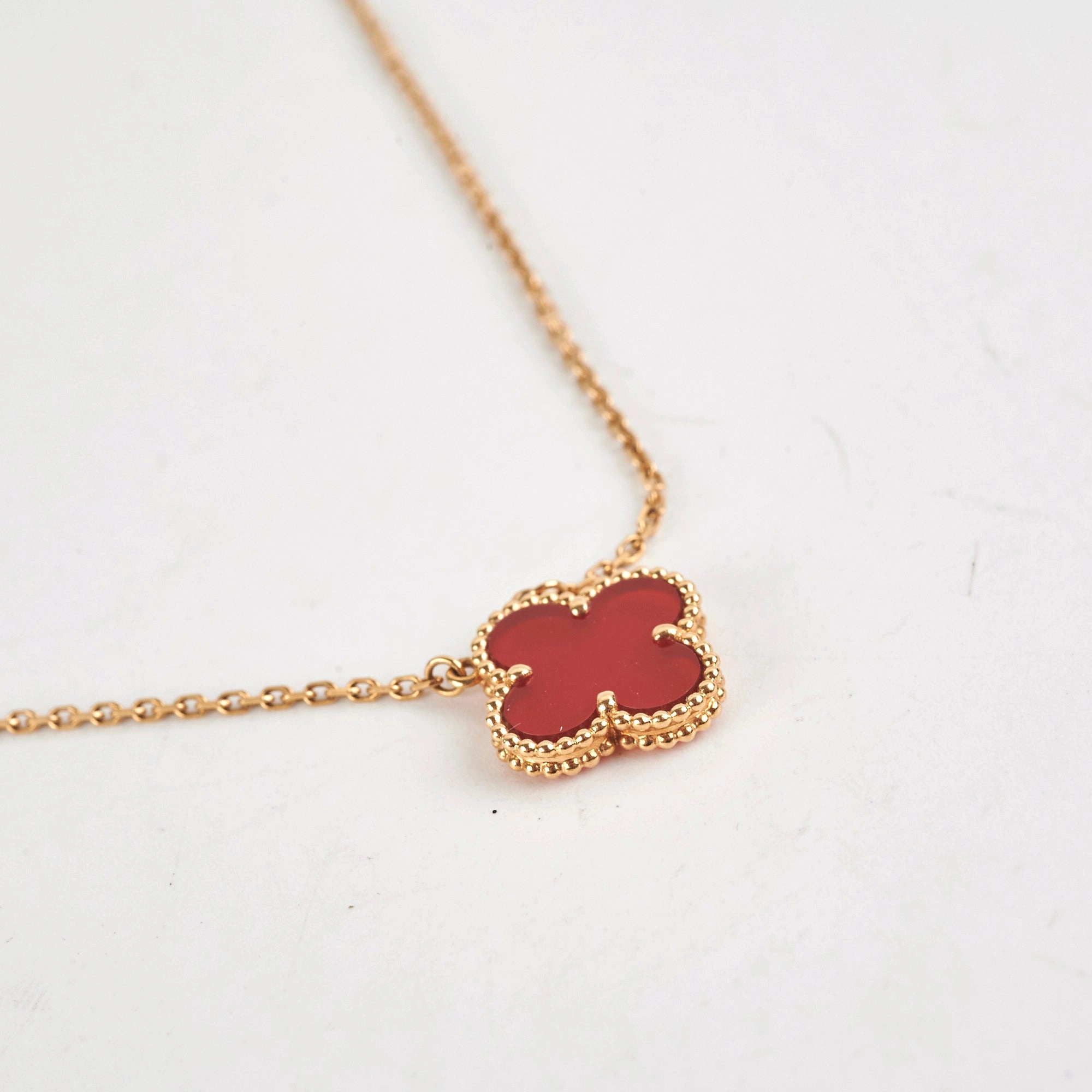 Van Cleef & Arpels Vintage Alhambra Carnelian Necklace 2020