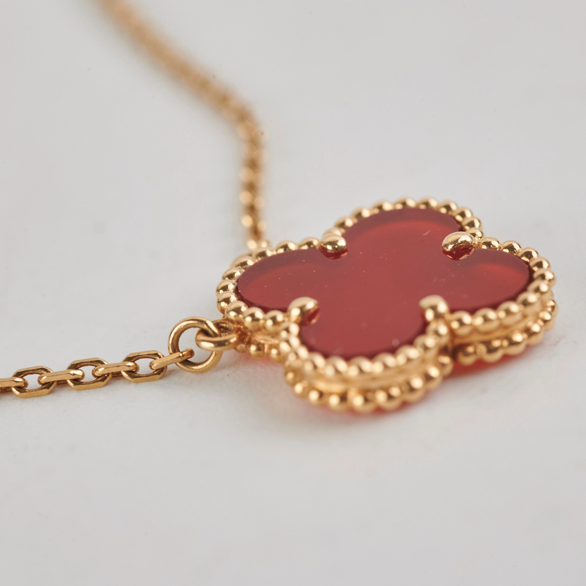 Van Cleef & Arpels Vintage Alhambra Carnelian Necklace 2020