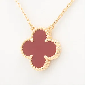 Van Cleef & Arpels Vintage Alhambra Carnelian Necklace 2023