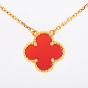 Van Cleef & Arpels Vintage Alhambra Carnelian Necklace