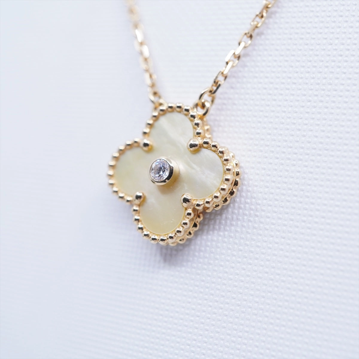 Van Cleef & Arpels Vintage Alhambra Gold Mother of Pearl Holiday Pendant 2018